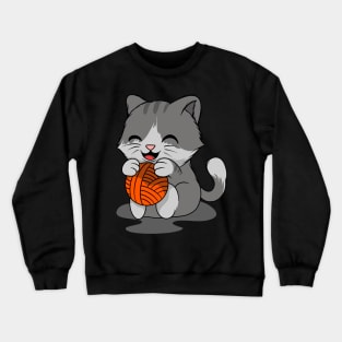 Pawsome Playtime: Cat-Inspired Rope Ball Toy Crewneck Sweatshirt